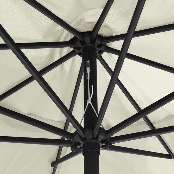 Vidaxl Parasol de jardin 390 cm - Blanc sable - Jusqu'à 34 % de remise
