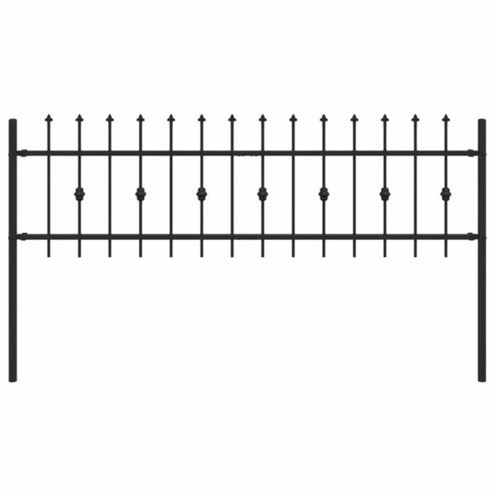 Vidaxl Clôture à pointes en acier noir 200x130cm - Remise jusqu'à 34%