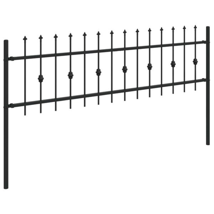 Vidaxl Clôture à pointes en acier noir 200x130cm - Remise jusqu'à 34%