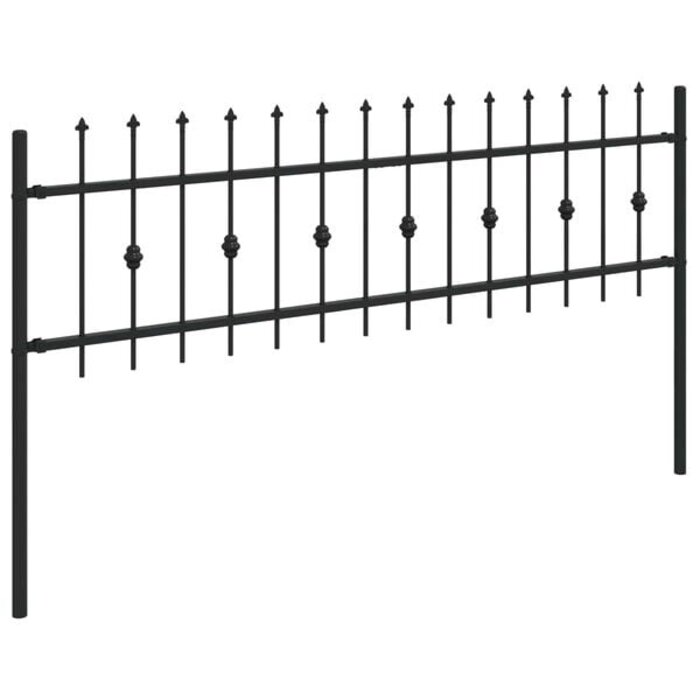 Vidaxl Clôture à pointes en acier noir 200x130cm - Jusqu'à -34% sur le modèle