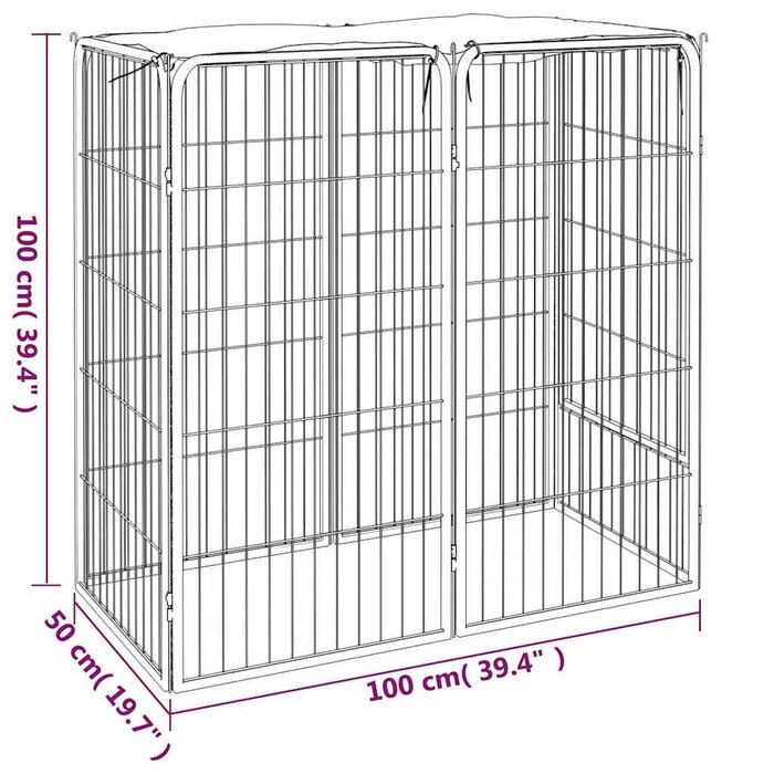 Vidaxl Enclos modulable pour chien 50x100 cm - Acier noir - Jusqu'à -35%