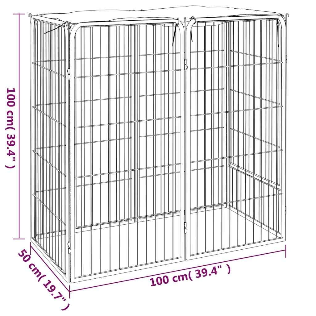 Vidaxl Enclos modulable pour chien 50x100 cm - Acier noir - Jusqu'à -35%