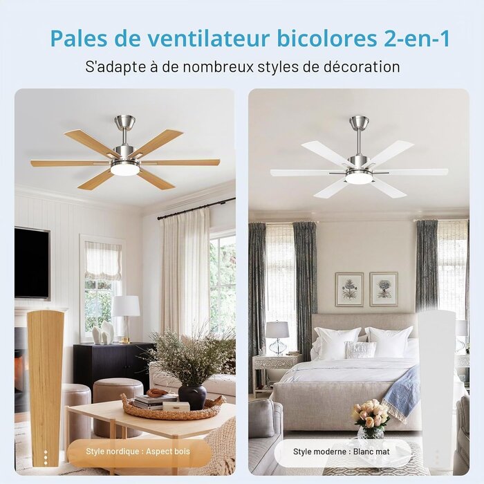 Ventilateur de plafond 132 cm silencieux - Jusqu'à 34 % de remise
