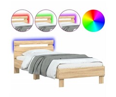 Vidaxl Lit 90x200 cm avec LED et tête de lit - Jusqu'à 34% de remise