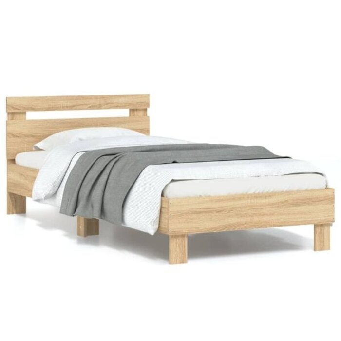 Vidaxl Lit 90x200 cm avec LED et tête de lit - Jusqu'à 34% de remise