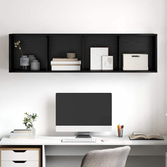 Vidaxl Meuble TV mural moderne chêne noir - Jusqu'à 34% de réduction