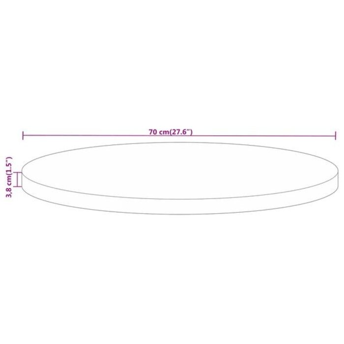 Vidaxl Plateau de table rond en manguier massif Ø 70cm - Jusqu'à 35% de remise