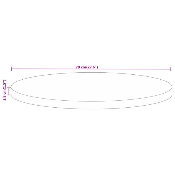 Vidaxl Plateau de table rond en manguier massif Ø 70cm - Jusqu'à 35% de remise