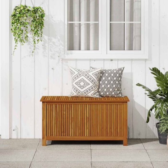 Vidaxl Coffre de jardin en bois massif d'acacia 113 cm - Jusqu'à -35%