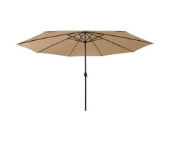 Vidaxl Parasol de jardin LED 400 cm Taupe - Jusqu'à 35% de réduction