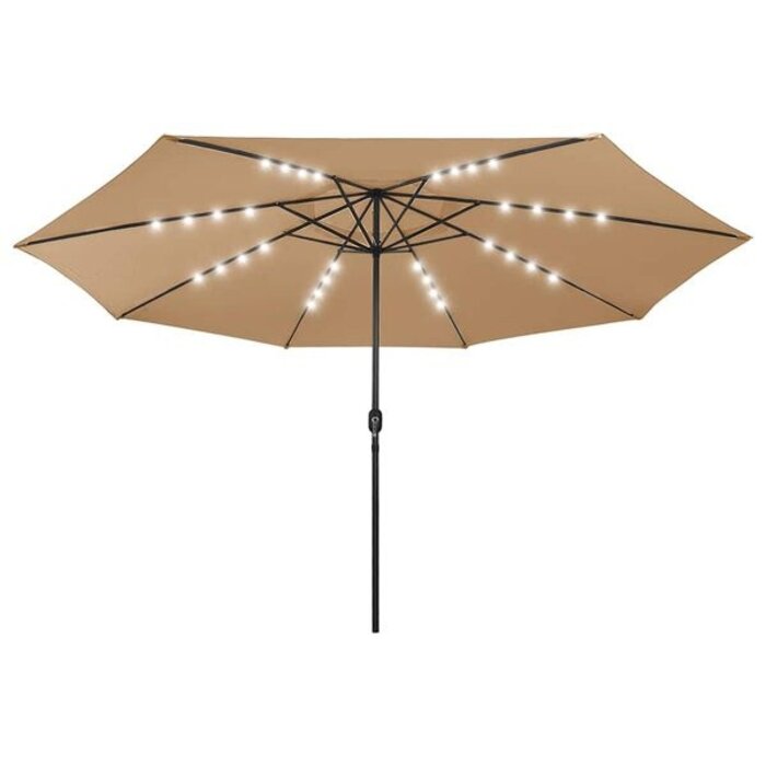 Vidaxl Parasol de jardin LED 400 cm Taupe - Jusqu'à 35% de réduction