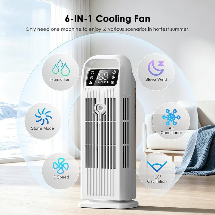 Climatiseur mobile 6-en-1 avec humidificateur - Jusqu'à 34% de remise