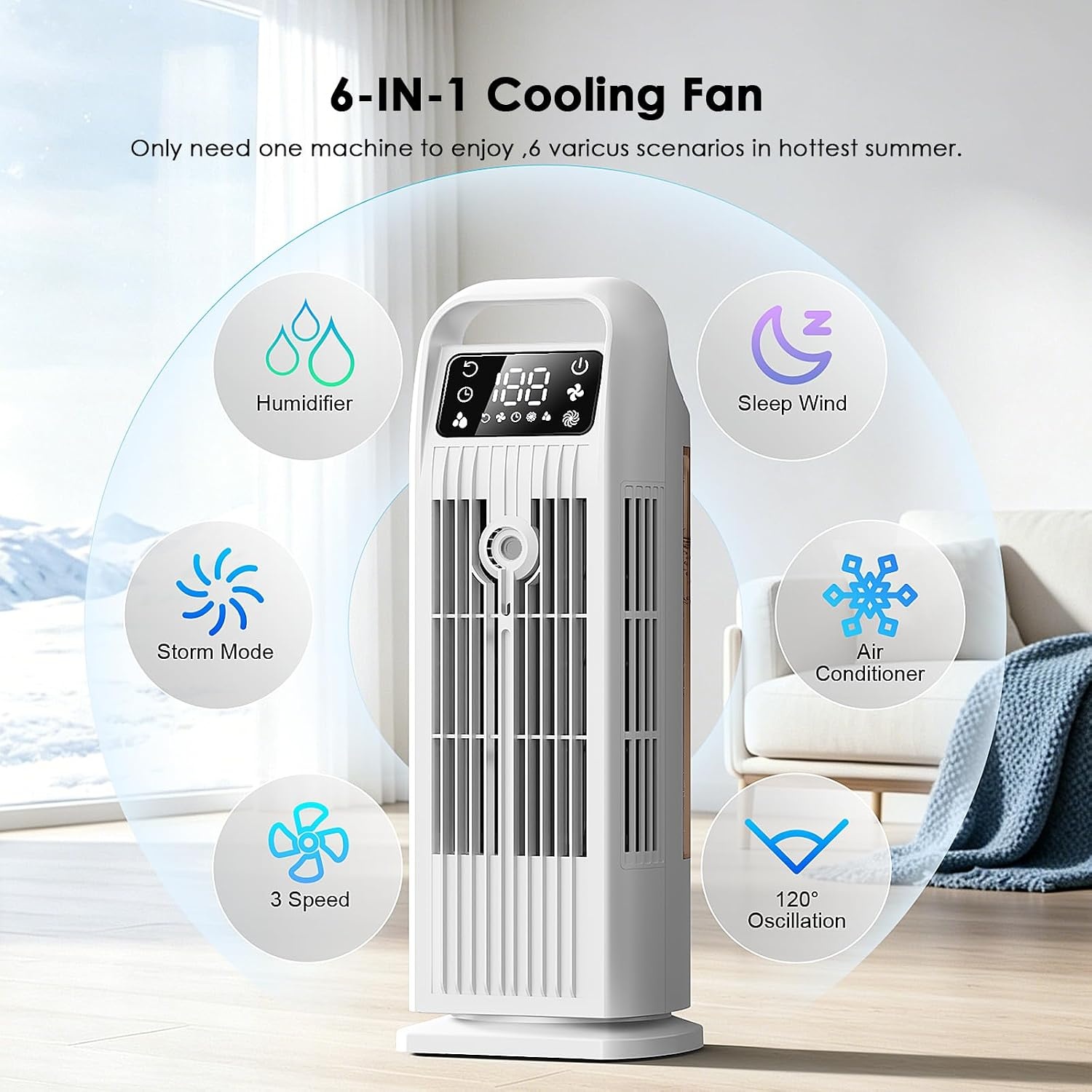 Climatiseur mobile 6-en-1 avec humidificateur - Jusqu'à 34% de remise