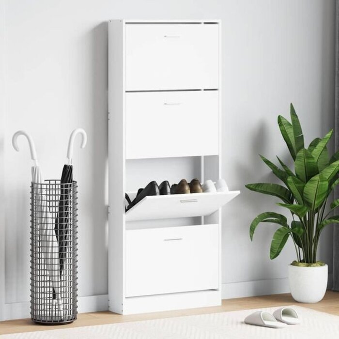 Vidaxl Meuble à chaussures blanc 4 compartiments - Jusqu'à 35% de réduction