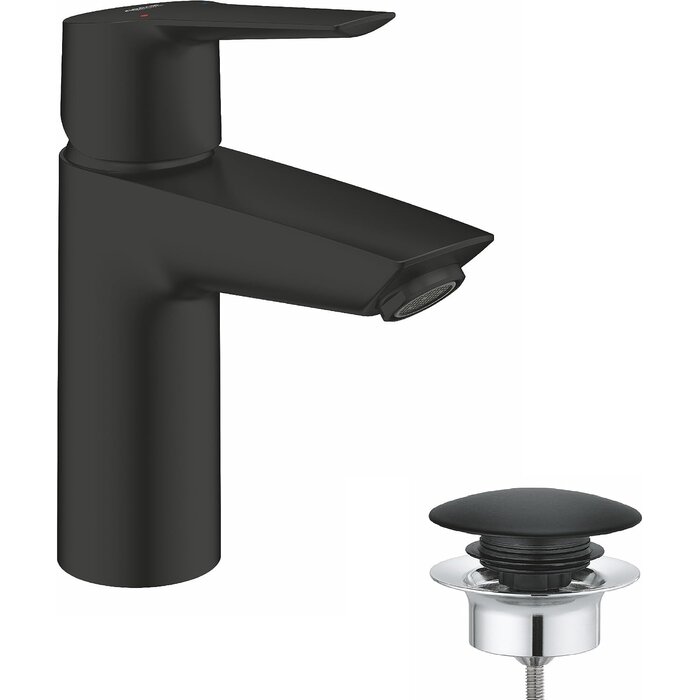 Mitigeur lavabo noir mat 17 cm avec vidage - Jusqu'à 34% de remise
