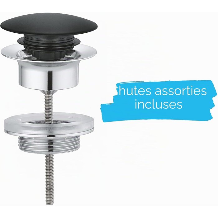 Mitigeur lavabo noir mat 17 cm avec vidage - Jusqu'à 34% de remise
