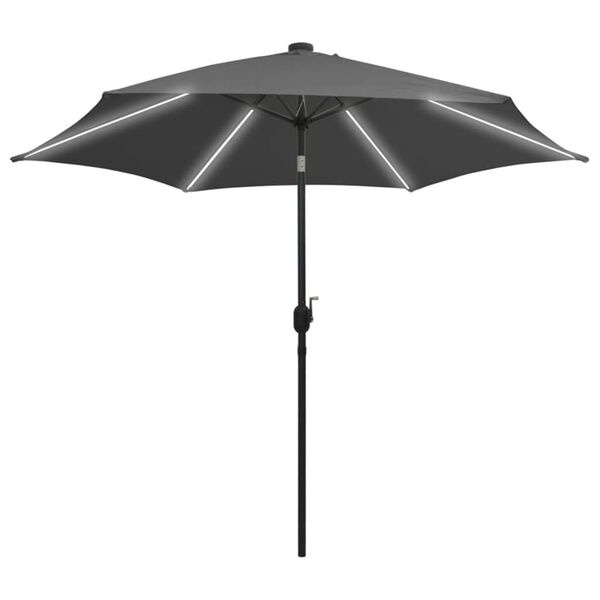Vidaxl Parasol de jardin LED Anthracite 300 cm - Jusqu'à -35%