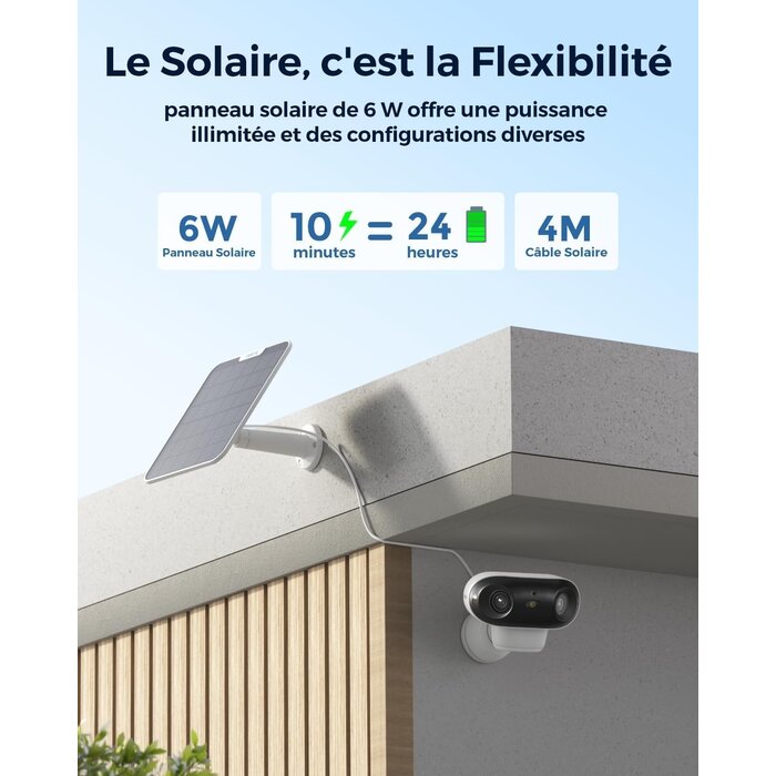 Caméra 4K Solaire Wi-Fi 6 Panoramique 180° - État Outlet Jusqu'à -35%