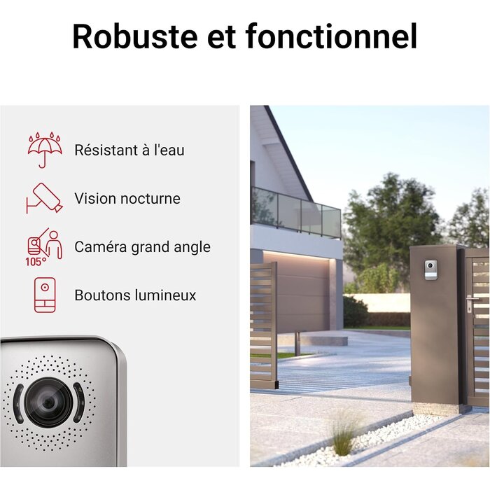 Visiophone 2 fils 7 pouces avec caméra grand angle - Jusqu'à 35% de réduction