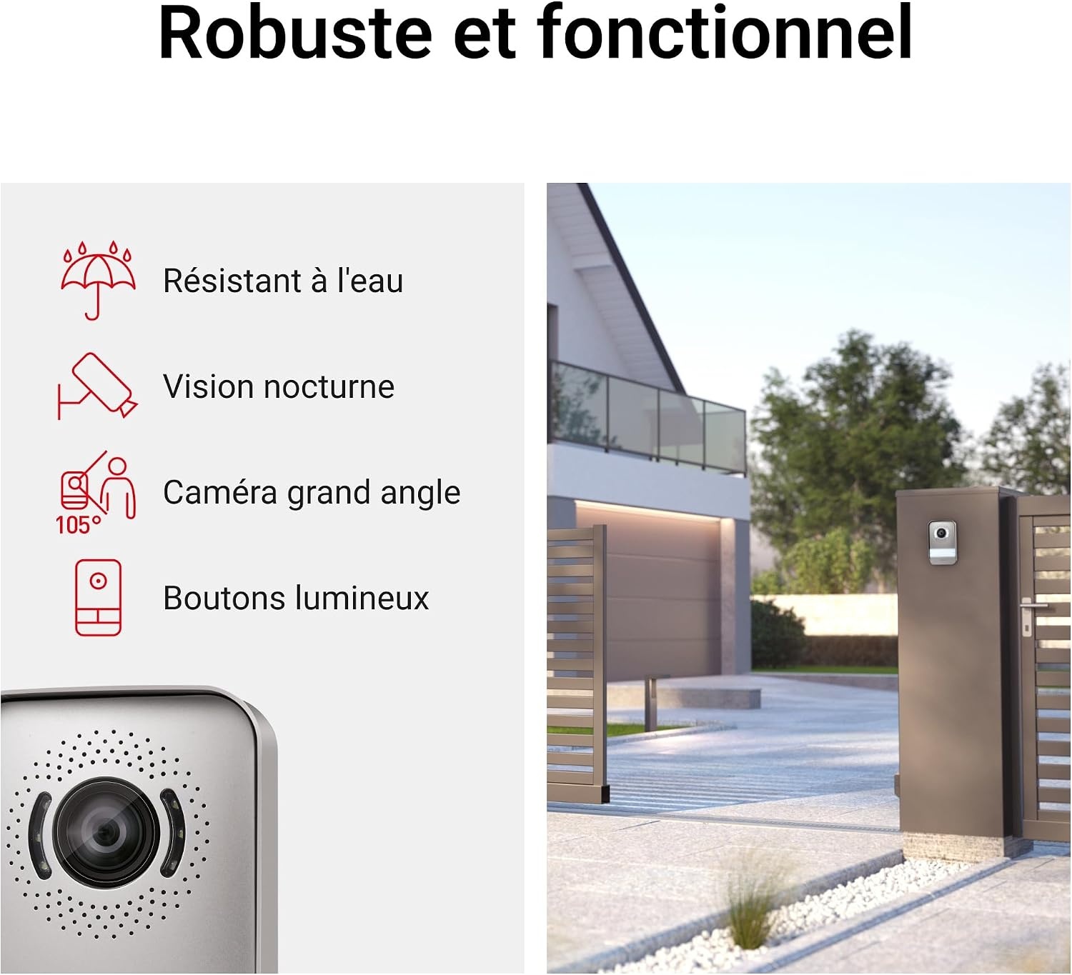 Visiophone 2 fils 7 pouces avec caméra grand angle - Jusqu'à 35% de réduction