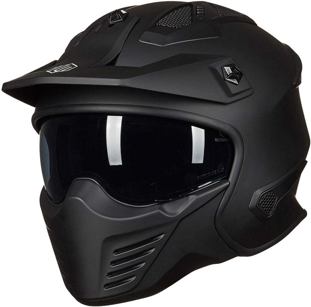 Casque Moto Jet Modulable - Noir Mat - Jusqu'à 46% de remise