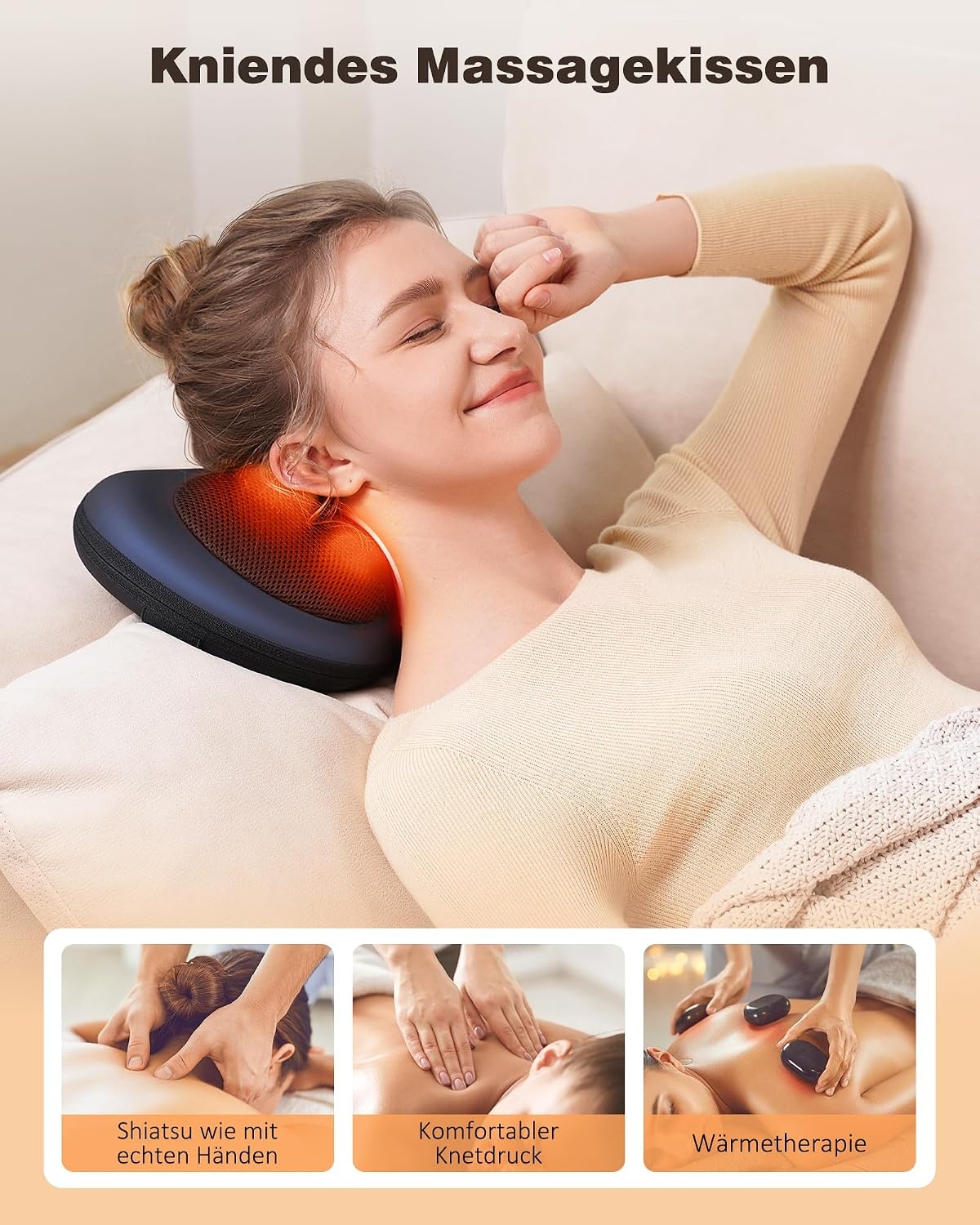 Coussin de Massage Shiatsu Chauffant - Jusqu'à 32% de réduction