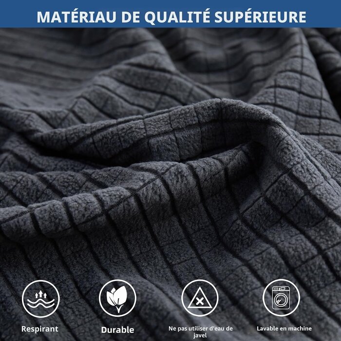 Housse extensible pour canapé 3 places - Gris foncé - Jusqu'à -33%