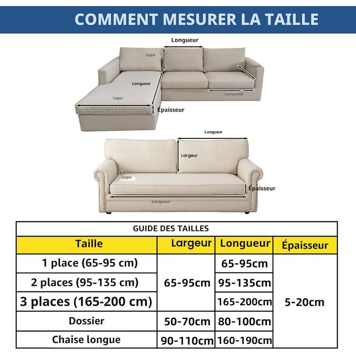 Housse extensible pour canapé 3 places - Gris foncé - Jusqu'à -33%