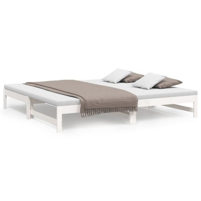 Vidaxl Canapé-lit gigogne en pin massif blanc 2x80x200cm - Jusqu'à -35%