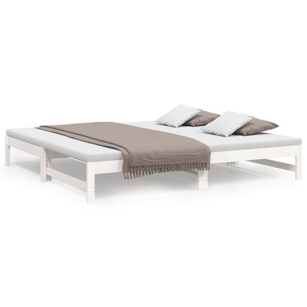 Vidaxl Canapé-lit gigogne en pin massif blanc 2x80x200cm - Jusqu'à -35%