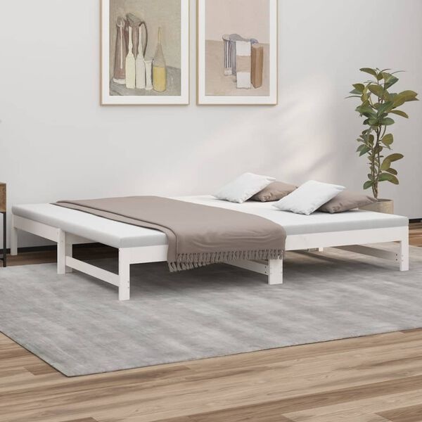 Vidaxl Canapé-lit gigogne en pin massif blanc 2x80x200cm - Jusqu'à -35%