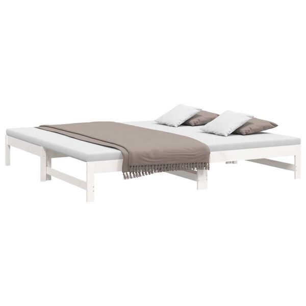 Vidaxl Canapé-lit gigogne en pin massif blanc 2x80x200cm - Jusqu'à -35%