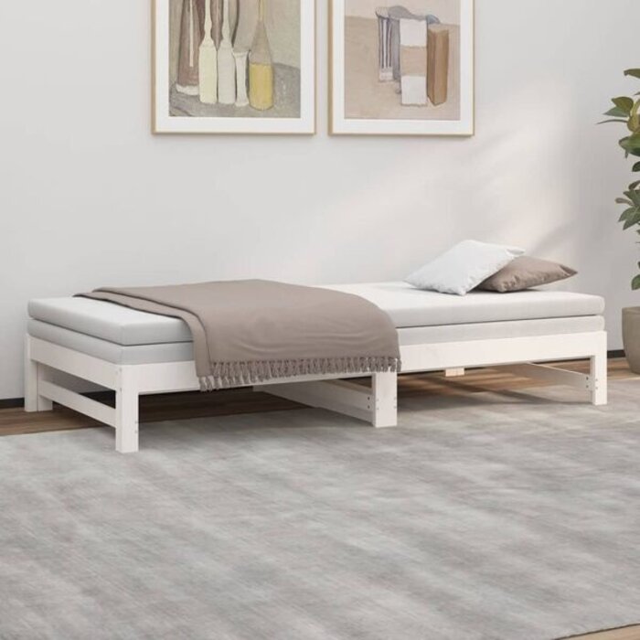 Vidaxl Canapé-lit gigogne en pin massif blanc 2x80x200cm - Jusqu'à -35%