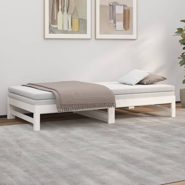 Vidaxl Canapé-lit gigogne en pin massif blanc 2x80x200cm - Jusqu'à -35%