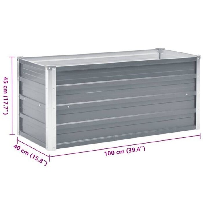 Vidaxl Jardinière surélevée en acier gris 100x40cm - Jusqu'à -29%