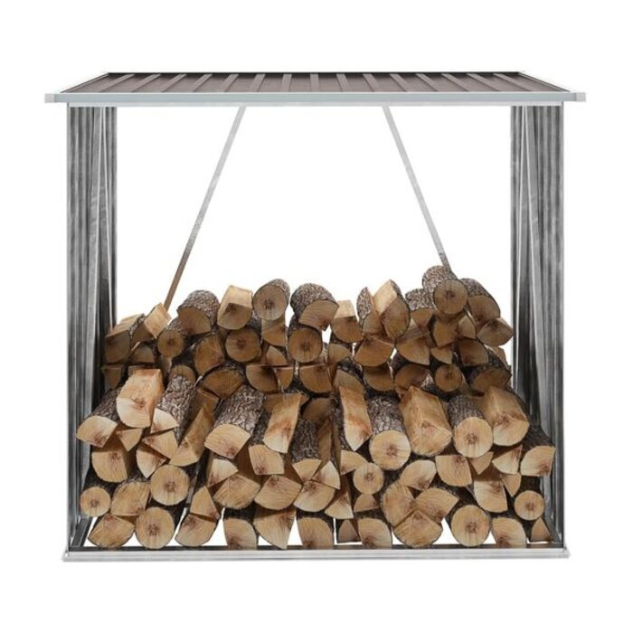 Vidaxl Abri bois de chauffage 163x83x154 cm acier galvanisé - Jusqu'à -34%