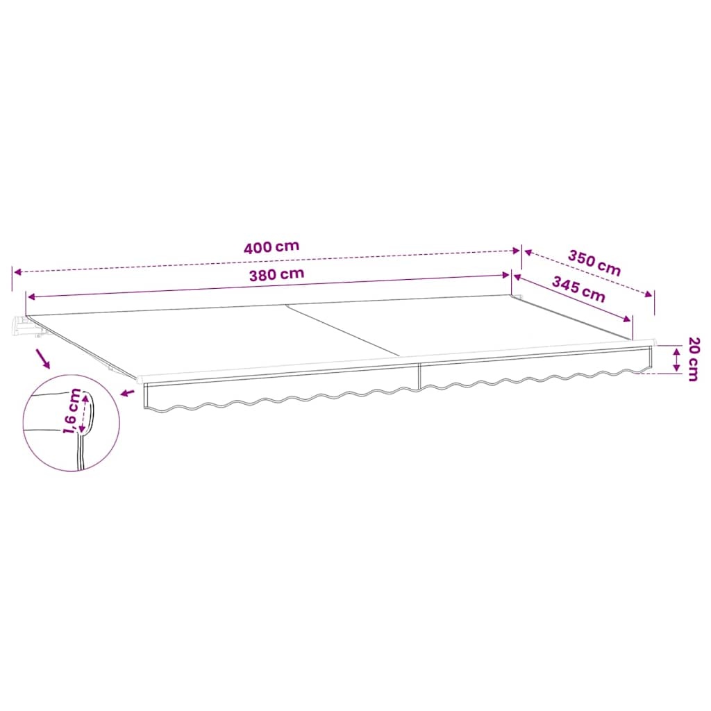 Toile de rechange pour store banne 400x350cm Gris clair - Jusqu'à 6% de remise
