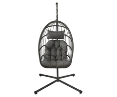 Viking Choice Fauteuil suspendu pliant Egg Chair gris - Jusqu'à -45% de remise