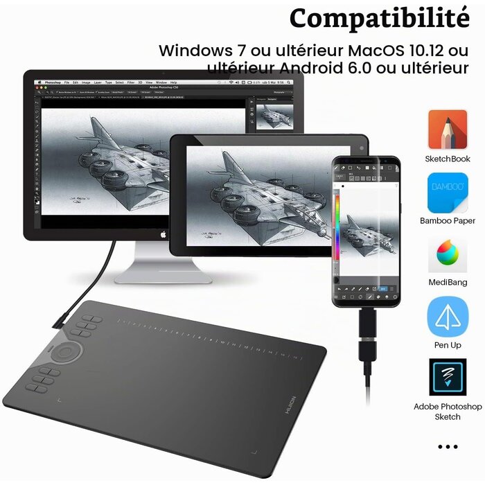 Tablette Graphique Pro 10x6 pouces - Jusqu'à -29% sur votre achat