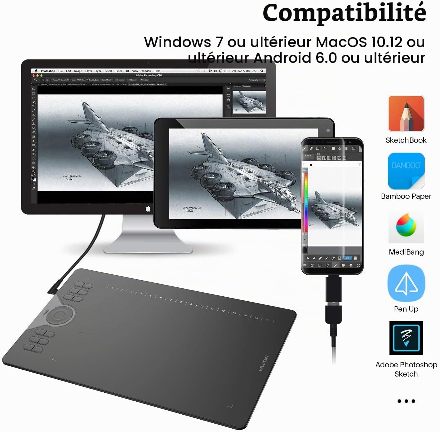 Tablette Graphique Pro 10x6 pouces - Jusqu'à -29% sur votre achat