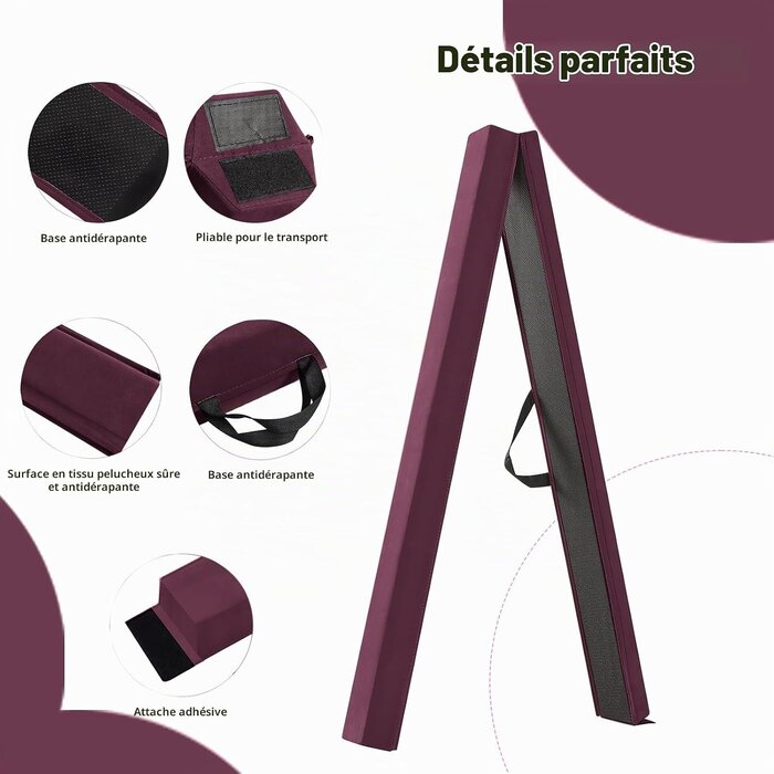 Poutre d'équilibre pliable 240cm - Violette - Jusqu'à 34% de réduction