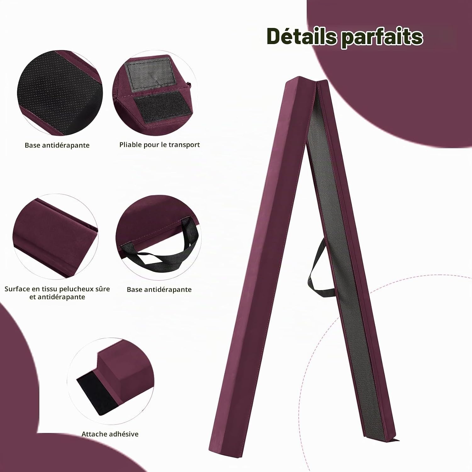 Poutre d'équilibre pliable 240cm - Violette - Jusqu'à 34% de réduction