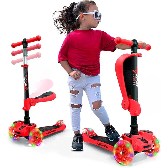 Trottinette 3 roues évolutive avec siège et LED - Jusqu'à -33%