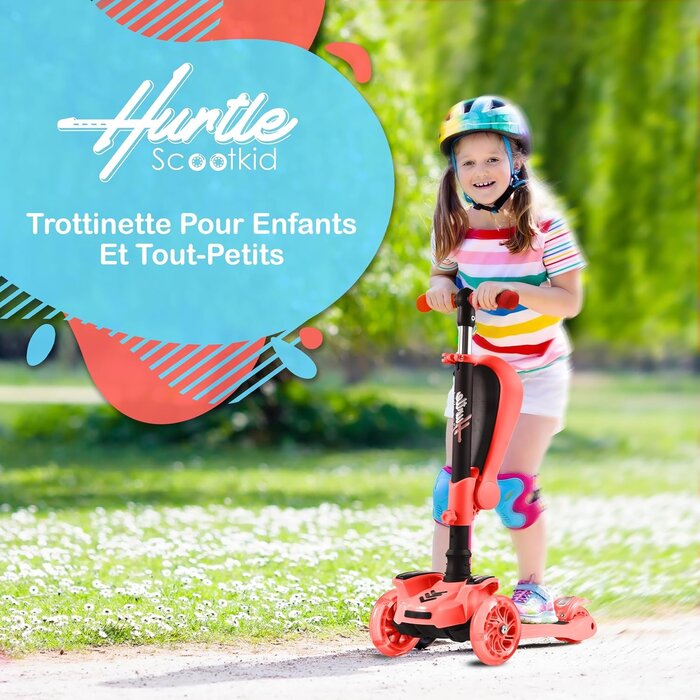 Trottinette 3 roues évolutive avec siège et LED - Jusqu'à -33%