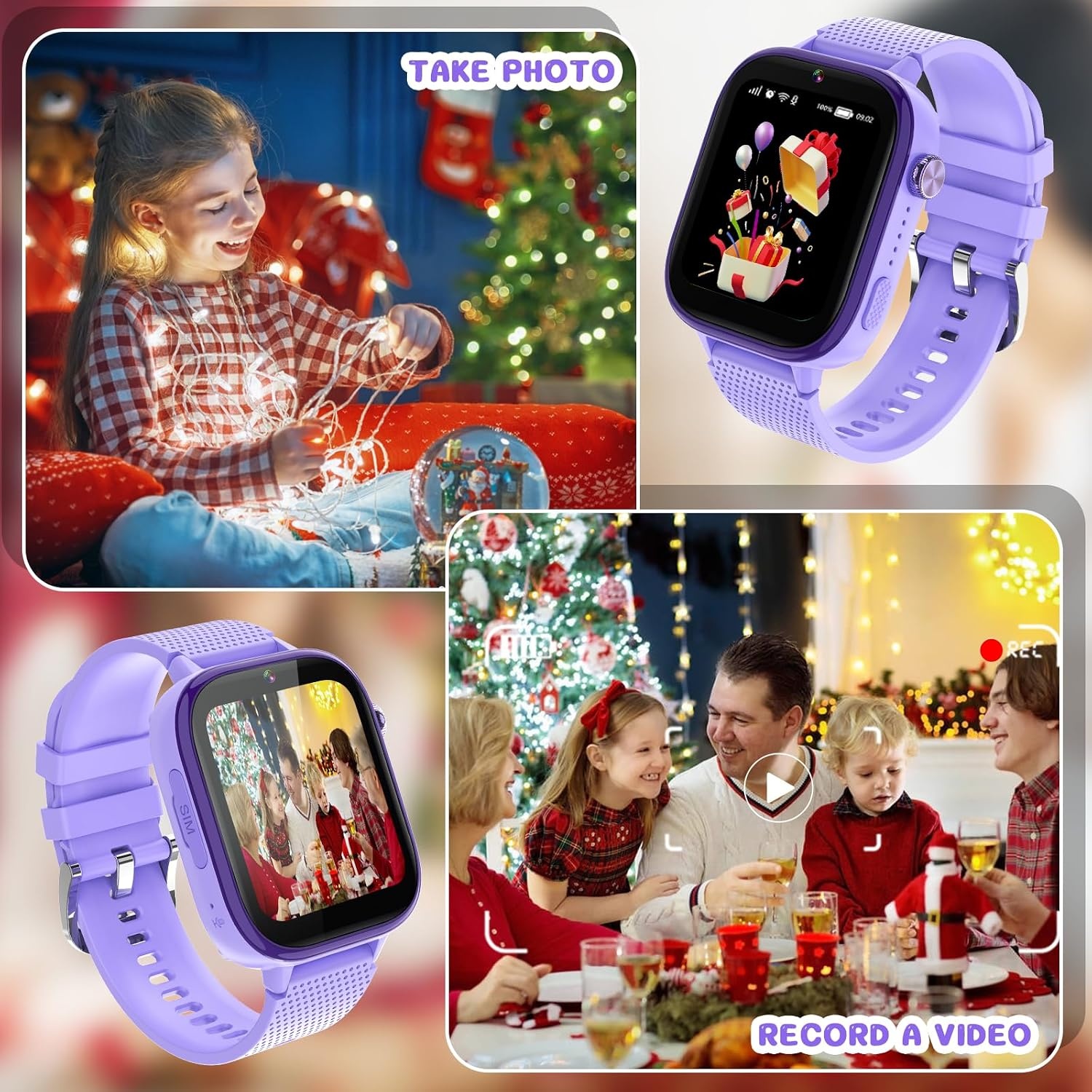 Montre Connectée 4G pour Enfants avec GPS - Lila - Jusqu'à 34% de remise