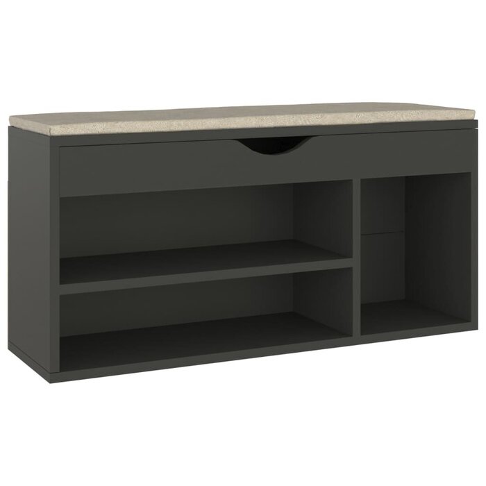Vidaxl Banc à chaussures avec coussin 104x30cm Gris - Jusqu'à -34% de remise