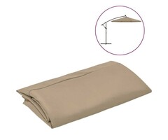 Vidaxl Toile de remplacement pour parasol déporté 300 cm Taupe - Jusqu'à -37%
