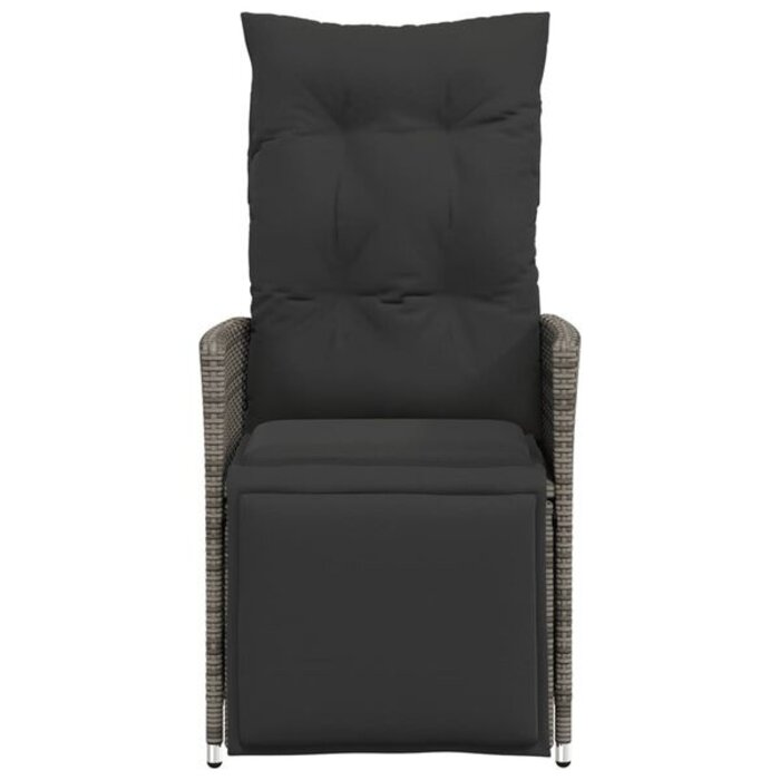 Vidaxl Chaise de jardin inclinable en rotin gris - Jusqu'à 34% de remise