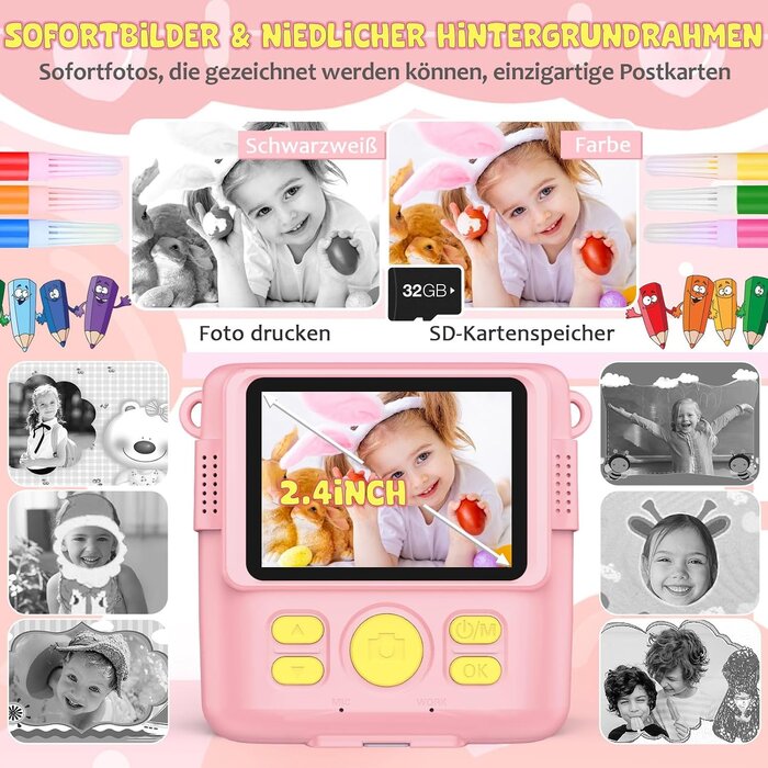 Appareil photo pour enfants avec impression instantanée - Jusqu'à 32% de remise