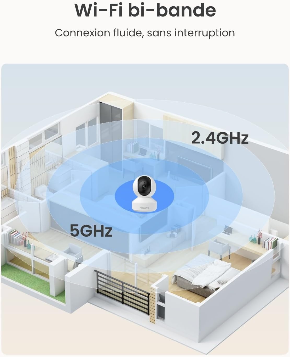 Caméra de surveillance intérieure 3K 5MP PTZ - Jusqu'à 34% de réduction